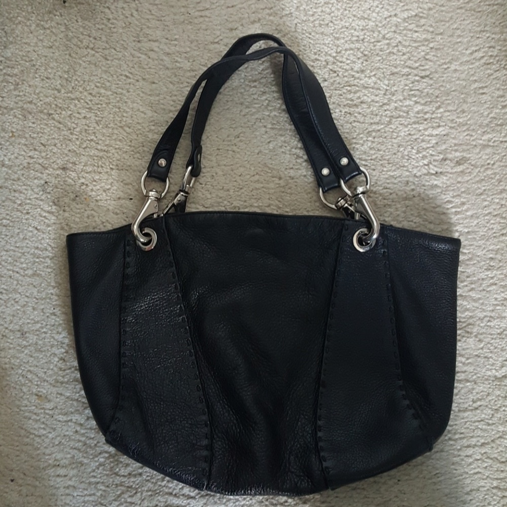 Italian black leather baggy in great shape!